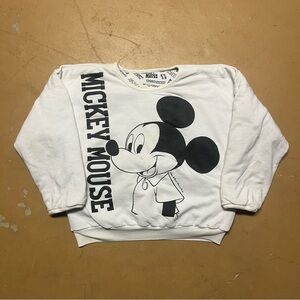 Vintage Women’s White Mickey Mouse Reversible Crewneck Sweatshirt Size Medium